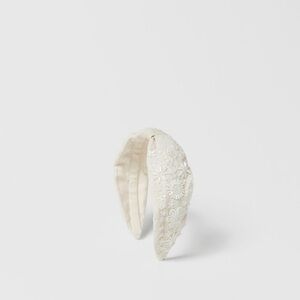 ZARA Girls Embellished Padded Headband Pearl Beaded Ivory